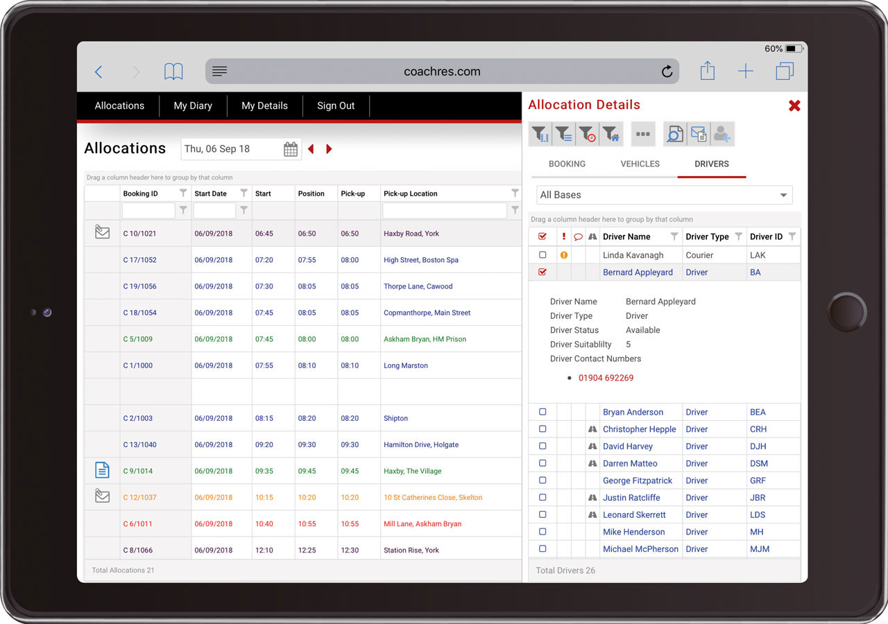 Coach Manager Online Operations Portal