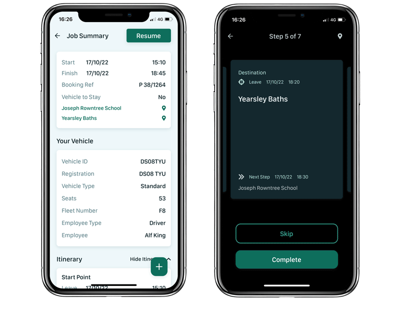 Job Summary & Driving Mode