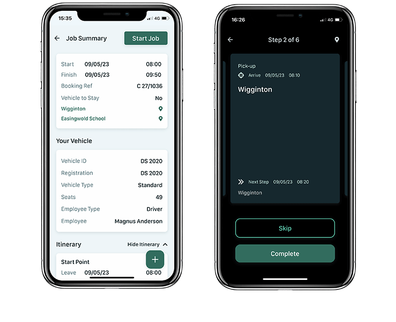 Job Summary & Driving Mode